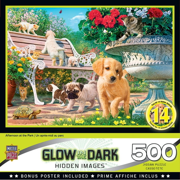 Garden of Song 550pc Puzzle for sale online MasterPieces Hidden Images Glow in The Dark